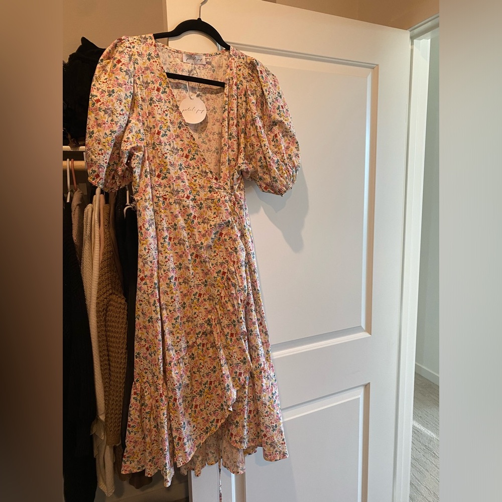Wrap around floral dress